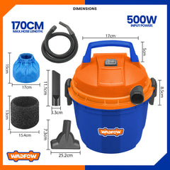 Wadfow 500W Wet & Dry Vacuum Cleaner 6L Capacity WVR1A06