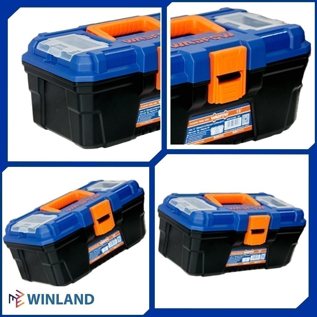 Wadfow  13inch-16inch Plastic Tool Box Organizer Case /w Removable Tray Heavy Duty WAD-HT