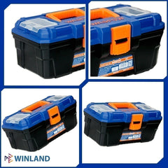Wadfow  13inch-16inch Plastic Tool Box Organizer Case /w Removable Tray Heavy Duty WAD-HT