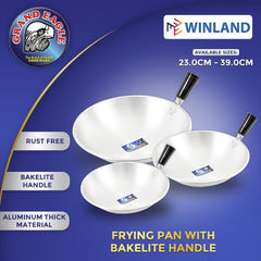 Grand Eagle by Winland Cookware Thick Aluminum Kawali Frying Pan with Bakelite Handle
