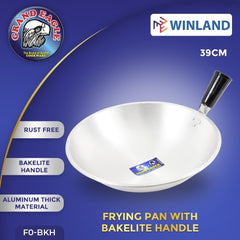 Grand Eagle by Winland Cookware Thick Aluminum Kawali Frying Pan with Bakelite Handle