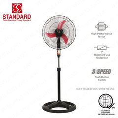 Standard by Winland 16 Inches Stand Fan Banana Blade/Electric Fan SSM-16B
