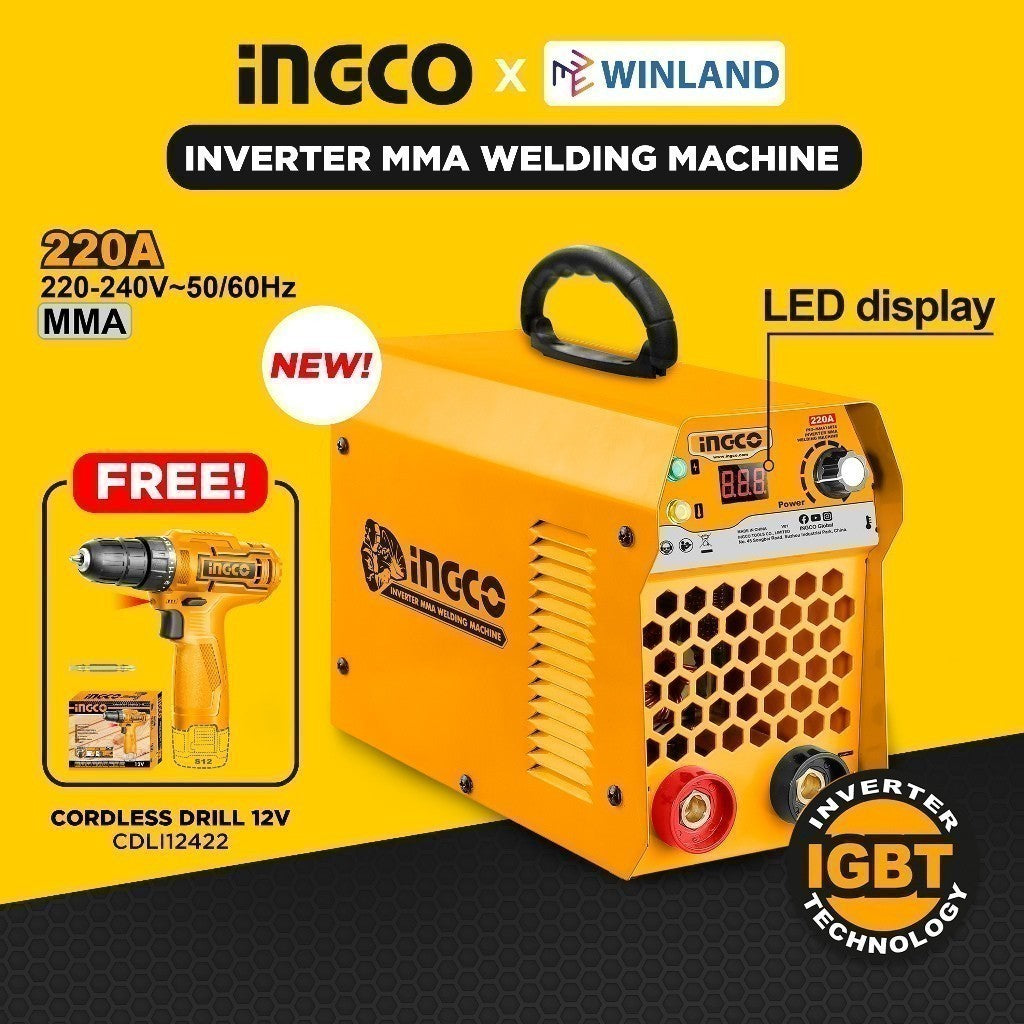 [Free Cordless Drill ] INGCO Portable Welding Machine Inverter IGBT ARC MMA ING-SS