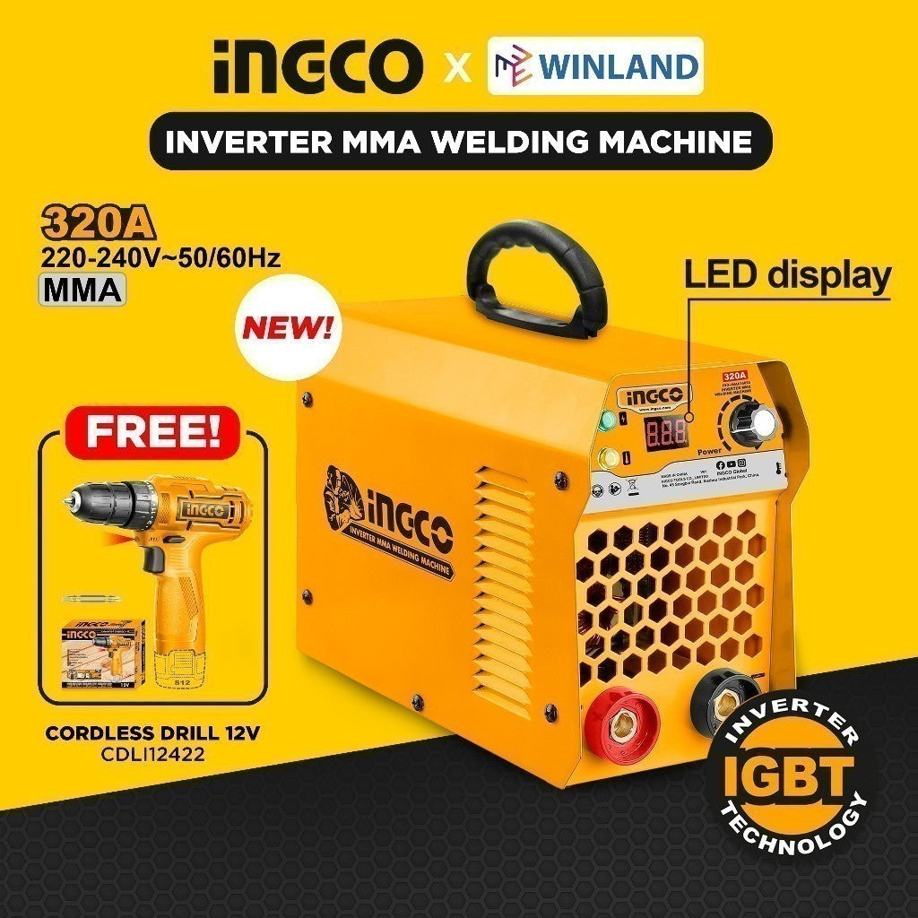 [Free Cordless Drill ] INGCO Portable Welding Machine Inverter IGBT ARC MMA ING-SS