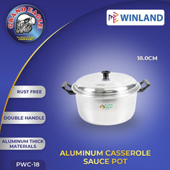 Grand Eagle by Winland Pinoyware Aluminum Casserole Sauce Pot Heavy Duty Double Handle with Cover