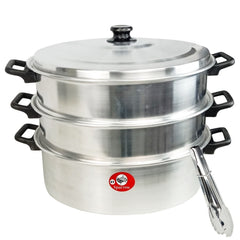 Sparrow by Winland 3 Layer 41cm Stainless Big Siomai Siopao Dimsum Puto Steamer Set w/ Free Tongs
