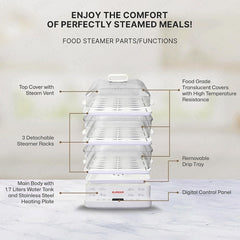 Eureka by Winland 24L Smart Chef Pro Electric Food Steamer 3Layers Smart Touch Panel 1200W EFS-24L