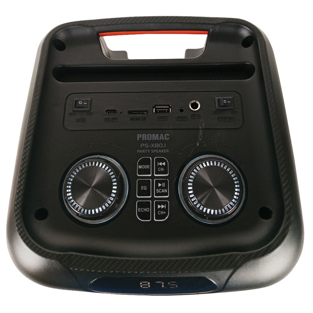 Promac by Winland 8inches Portable Party Speaker BT, USB, TF, FM, Radio, AUX Input PS-X80J