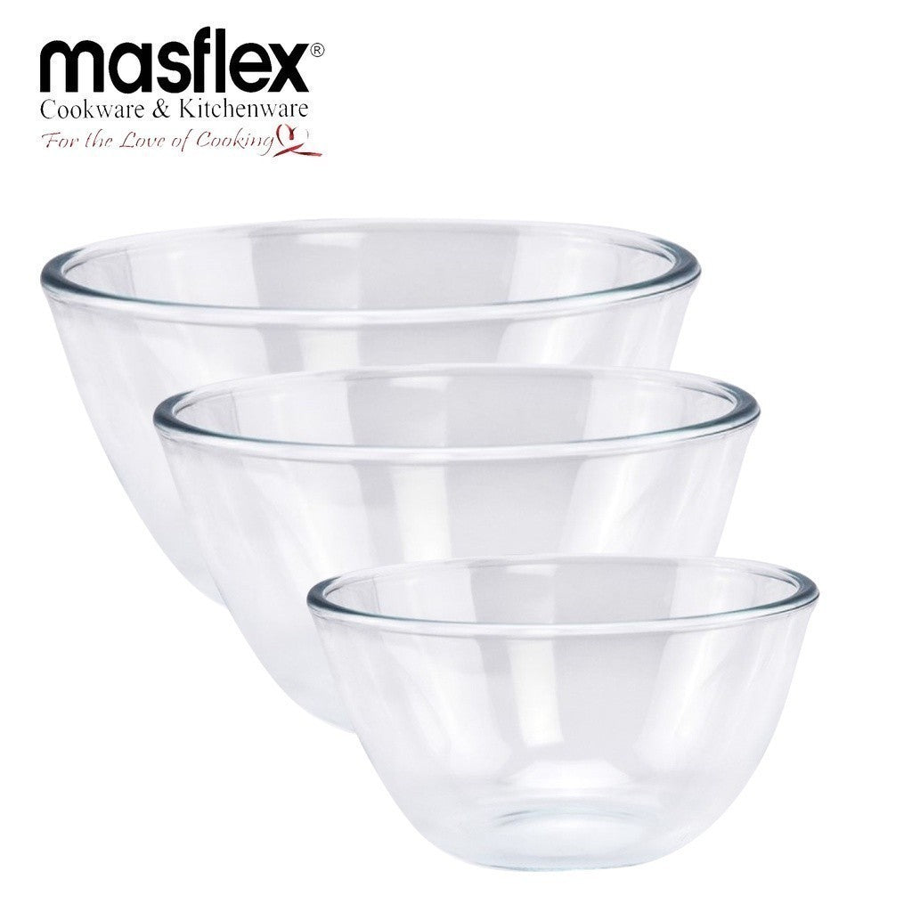 Masflex by Winland Borosilicate Glass Mixing Bowl Suitable for Microwave and Freezer