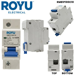 Royu by Winland Miniature Circuit Breaker (MCB) 10kA, 1-Pole, 400V AC, 1.5-Module DIN Rail Mount