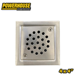 Powerhouse Hi-Grade Stainless Steel Floor Strainer 4 x 4 - 6x6 Anti-Overflow Design (PH-WH&PPR)