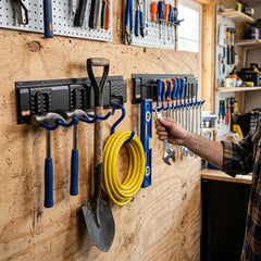 Wadfow Link Wall Storage Set with Metal Black Rail Material (WHT)