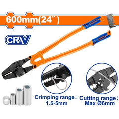 Wadfow Wire Rope Crimping Pliers 24" with Drop Forged & Heat Treated Jaws Forging