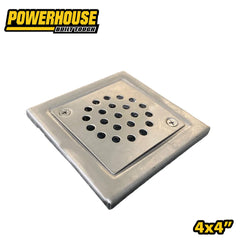 Powerhouse Hi-Grade Stainless Steel Floor Strainer 4 x 4 - 6x6 Anti-Overflow Design (PH-WH&PPR)