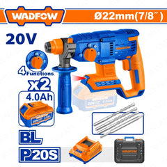 Wadfow P20S/20V Brushless Motor Lithium-Ion Cordless Rotary Hammer 2.0J WLM15225 (WCT)
