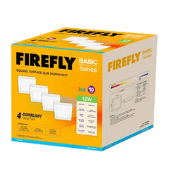 Firefly by Winland Basic Series 4-LED Square Surface Slim Downlight Value Pack