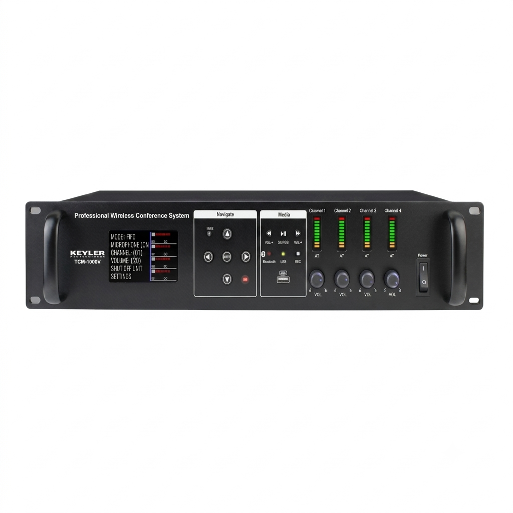 KEVLER TCM-1000V Wireless Conference System Main Unit with Bluetooth, USB Recording & 16-Channel WiFi | JG Superstore